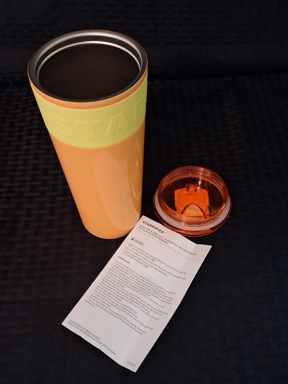 NEW 2025 Starbucks Summer Orange & Yellow Tumbler 16 oz SS Travel Mug